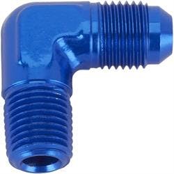 90 Degree Flare Adaptor, AN6 to 1/4 Inch NPT