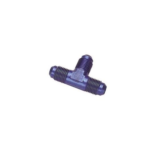 Aluminum Flare Tee Adapter Fitting, Blue, -8 AN