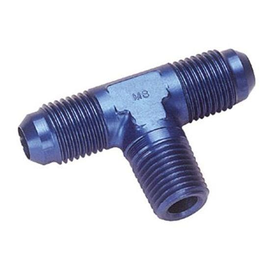 Aluminum Flare to Pipe Tee Adapter Fitting, -6 AN to 1/4 Inch NPT