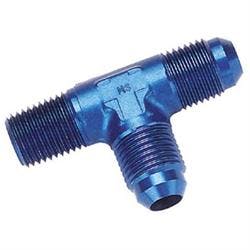 Aluminum Flare to Pipe Tee on Run Fitting, AN4 to 1/8 Inch NPT