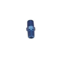 Threaded Male Pipe Nipple Coupler Fitting, 1/8 Inch NPT, Blue Anodized