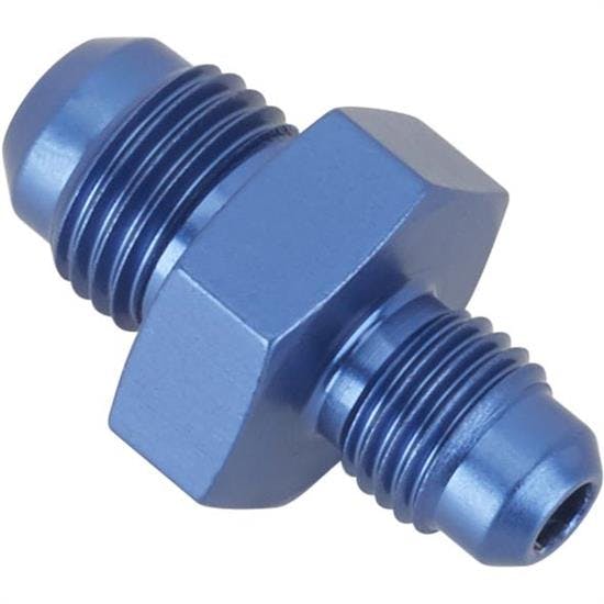 Aluminum Flare Reducer Adapter, Blue, -4 AN to -6 AN
