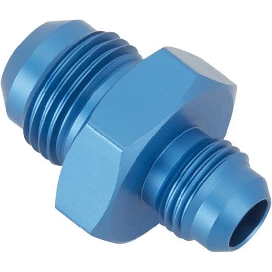 Aluminum Flare Reducer Adapter, Blue, -6 AN to -8 AN