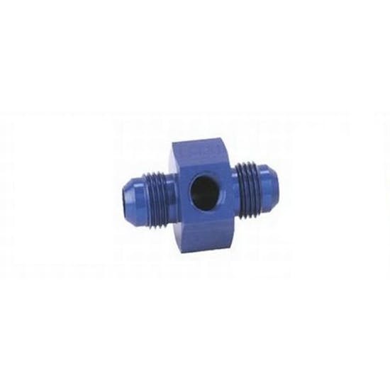 Inline Fuel Pressure Adapter, -6 AN to -6 AN w/ 1/8Inch NPT, Blue