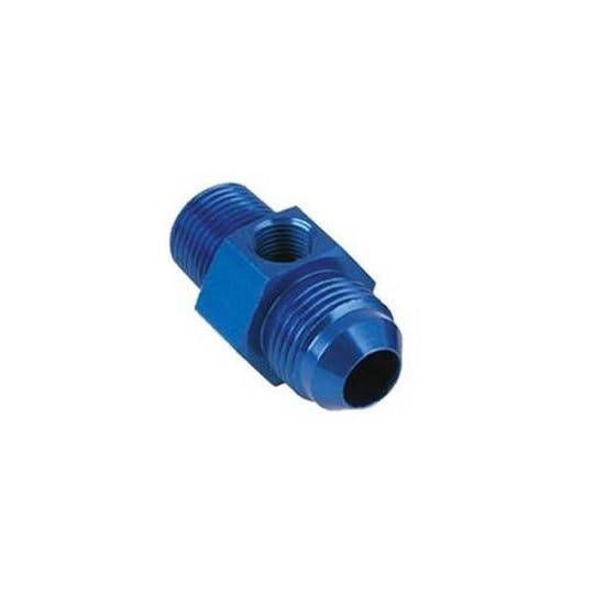 Inline Fuel Pressure Adaptor, AN8 to 3/8 Inch NPT with 1/8 In NPT Port