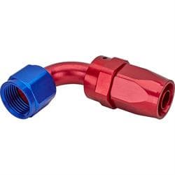 Speedway Full Flow Swivel Hose End Fitting, 90 Degree, Red/Blue, -8 AN