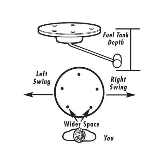 Stewart Warner 385B-F L Swing 6-12 Fuel Level Sending Unit 240/33 Ohm