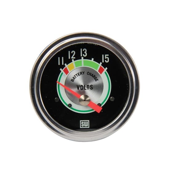 Stewart Warner 690TM Green Line Voltmeter Gauge, Electric, 2-5/8 Inch