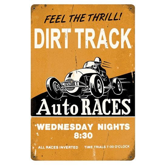 Dirt Track Vintage Tin Sign