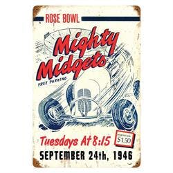 Mighty Midget Vintage Tin Sign