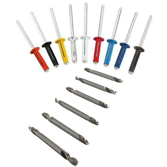 Exploding Rivets w/Double End Drill Bits 3/16 Aluminum Small Head