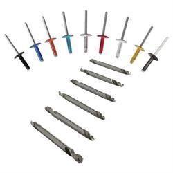 Exploding Rivets w/ Double End Drill Bits 3/16 Black Large Head