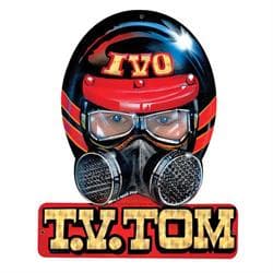 TV Tommy Ivo Helmet Vintage Tin Sign