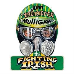 Zookeeper Mulligan Helmet Metal Sign