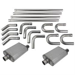 Universal Stainless Steel Exhaust System w/Mufflers, 2-1/2 Inch