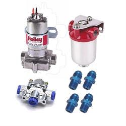 Holley 97 GPH Red Elec Fuel Pump Filter & Regulator Kit 4.5-9 psi