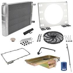 LS Swap 31 Inch Double Pass Radiator w/Electric Fan/Oil Pan Kit