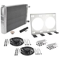 Universal LS Double Pass Radiator Kit, Dual Electric Fans, 31 In