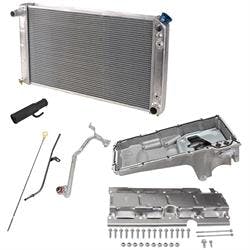 GM A-Body/Truck LS Swap Radiator w/Chevy Performance Oil Pan Kit