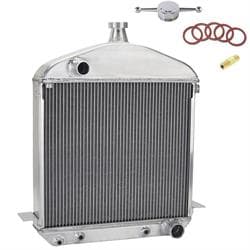 1917-23 T-Bucket Buffed Aluminum Radiator Kit, Small Block Chevy
