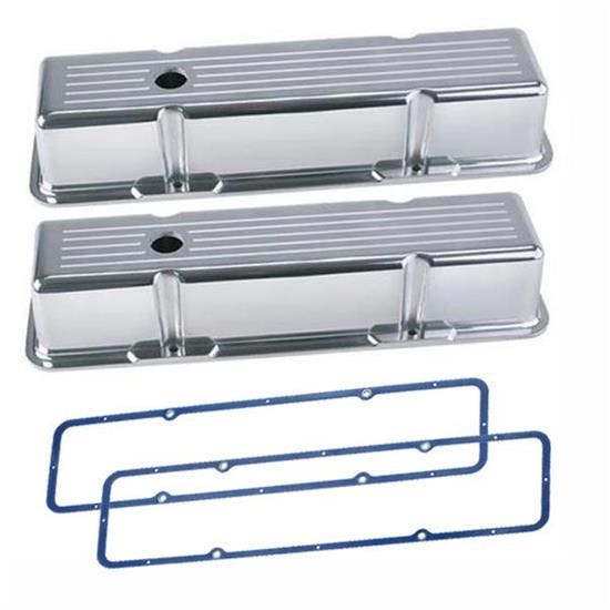 1960-86 Small Block Chevy Tall Valve Covers & Gaskets Ball Milled