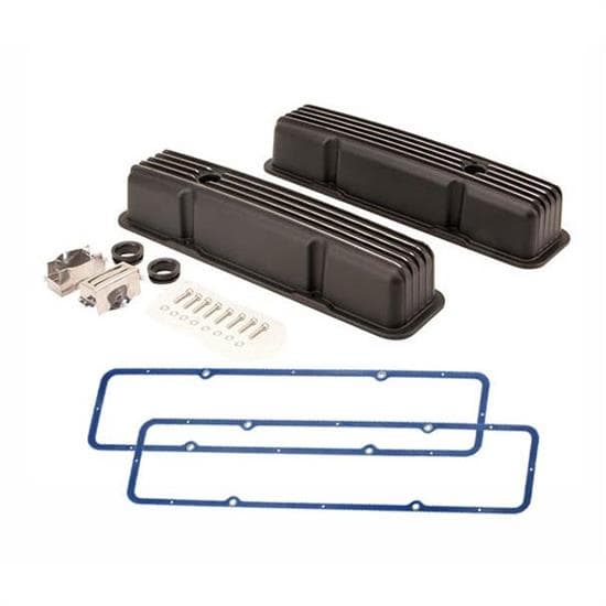196086 SBC 283305327350400 Tall Finned Valve Covers & Gasket