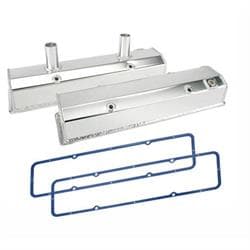 Small Block Chevy Fabricated Valve Covers w/Breather & Gaskets
