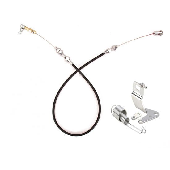 Lokar Carb Bracket, Throttle Return Spring and 24" Cable, Black