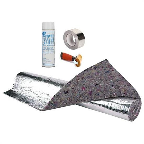 Aluminized Heat/Sound Insulation Shield & Install Kit, Single