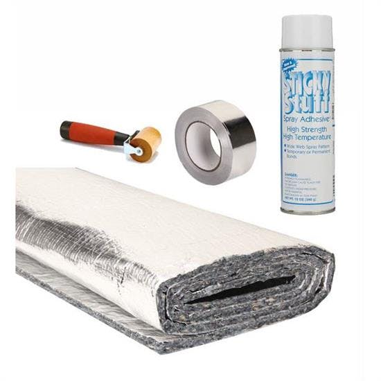 Aluminized Heat/Sound Insulation Shield & Install Kit, Double