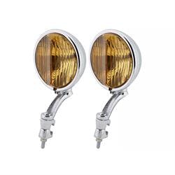 1939 Chevy Passenger Car Fog Lamps with Bracket, Amber, Pair