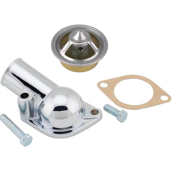 1966-86 Chevy Chrome Water Neck & 180 Degree High Flow Thermostat