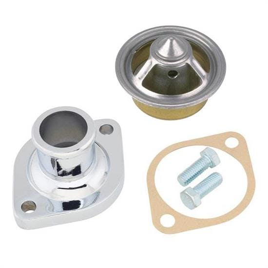 Chevy Chrome Water Neck & 180 Degree High Flow Thermostat