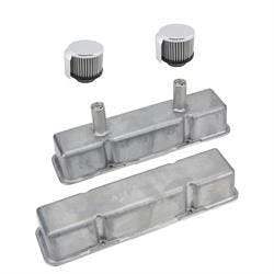 SBC Tall Aluminum Valve Covers & Shielded Breathers, Chrome