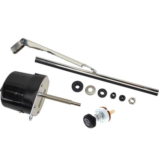 Black 12 Volt Electric Windshield Wiper Motor & Single Switch