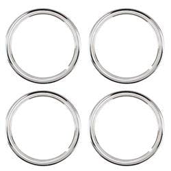 1940 Style Stainless Steel 15 Inch Beauty Ring, Ribbed, 4-Pack