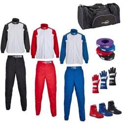 Speedway One-Layer Two-Piece Economy Racing Suit Combo & Bag