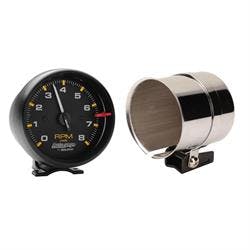 AutoMeter Pedestal Tachometer Gauge & Chrome Mounting Cup