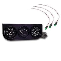 AutoMeter 3 Gauge Console, Oil/Volt/Water & 1/4" Indicator Lights