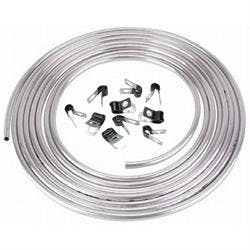 Speedway 3/8 OD Aluminum Hard Fuel Line/ Tubing & Line Clamps