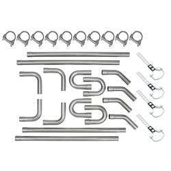 Mild Steel Dual Exhaust Mandrel Bend Kit, 2-1/2" & Install Kit