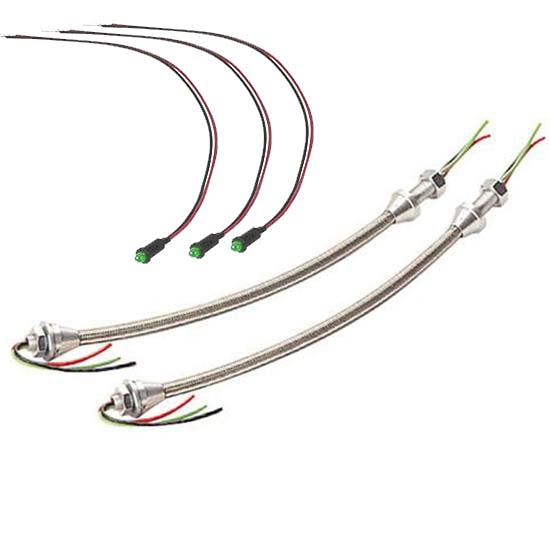 Speedway Braided Stainless Steel Headlight Conduit & 5/16" LEDs