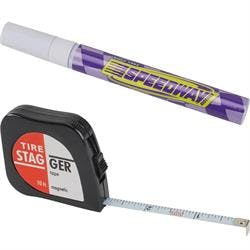 10 ft. Tire Stagger Tape & White Tire Marking Stick Pen