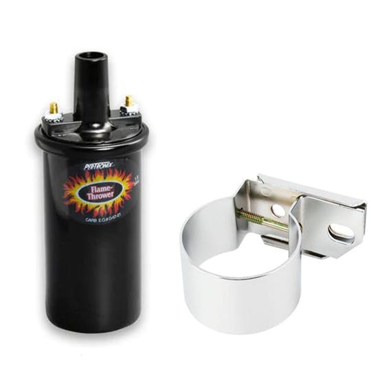 PerTronix 40011 Flame-Thrower Black Coil & Chrome Bracket