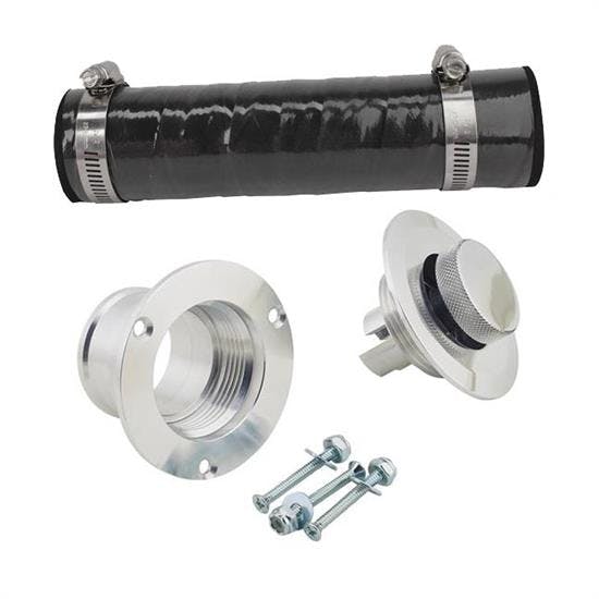 Billet Aluminum Fuel Filler Neck w/ PopUp Gas Cap & Hose Kit