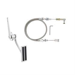 Polished Aluminum Street Rod Pedal and Universal Cable Kit
