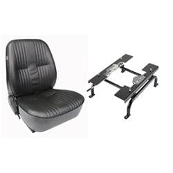 Low Back Vinyl Bucket Seat, Driver Side, Black, w/Seat Mount