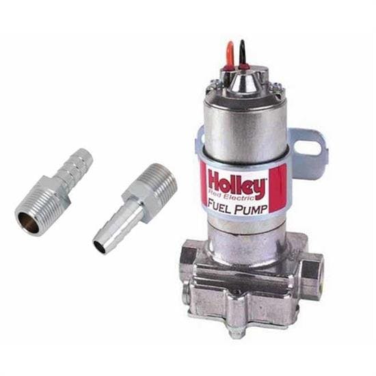 97 GPH Red Electric Fuel Pump and 3/8 NPT to 3/8 Hose Barbs