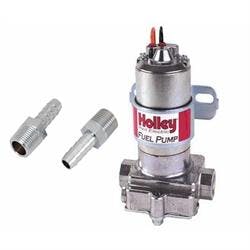 97 GPH Red Electric Fuel Pump and 3/8 NPT to 3/8 Hose Barbs