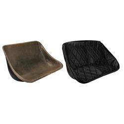 Buggy Rear Fiberglass Bench Seat and Cover, Black Diamond Pleat